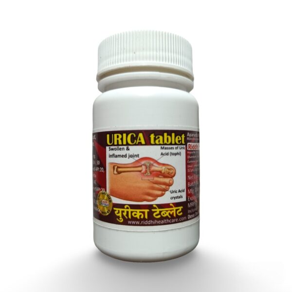 Riddhi's Urica Tablet - Best Ayurvedic Medicine for Gout and Uric Acid Management, 120 Tablets Bottle
