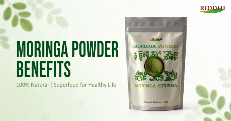 Health Benefits of Moringa Powder, manufactured by Riddhi Healthcare, India