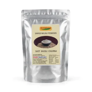 Original Safed Musli Powder (350gm) – 100% Pure White Musli for vitality, strength, and immunity support. Export quality, GMP certified.