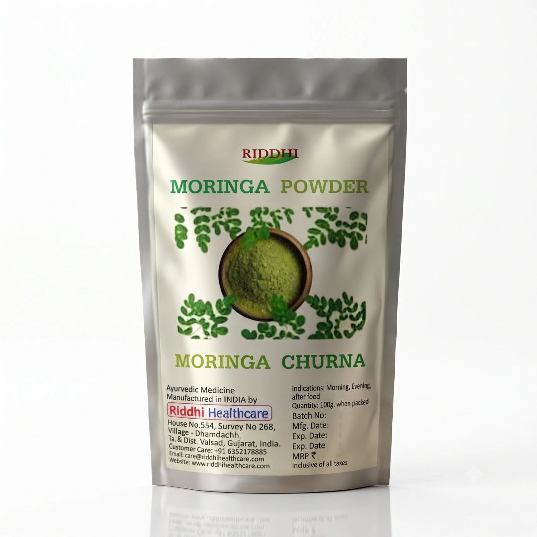 Moringa powder super fine quality by Riddhi Healthcare – pure moringa leaves powder, solar dried.